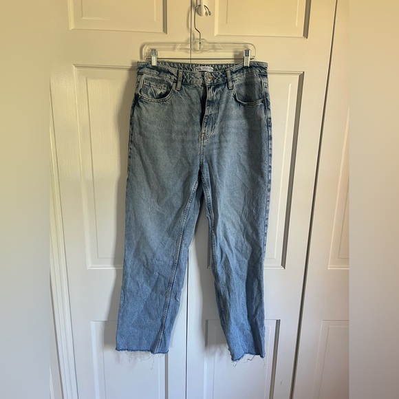 HIGH-WAISTED STRAIGHT LEG ANKLE LENGTH JEANS Z1975 - Picture 2 of 4
